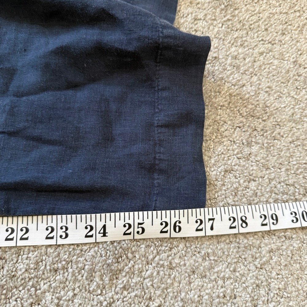 Velvet Graham & Spencer Women's Navy Blue 100% Linen Wide Leg Pants Medium - Picture 7 of 11